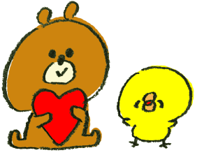 LINEスタンプ「クマとひよこ」